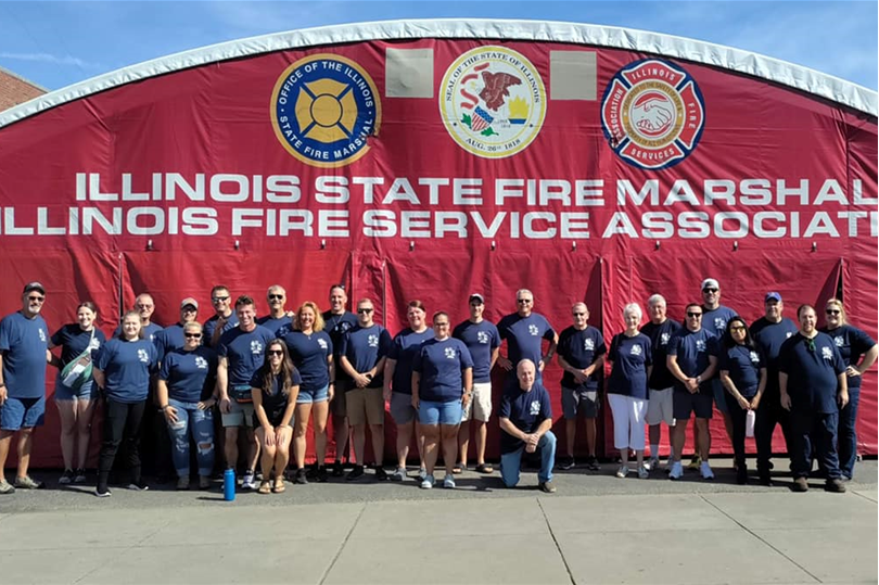 Illinois State Fire Marshalls group photo at State Fair