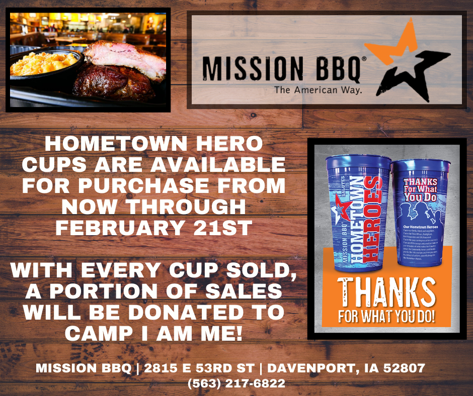 Mission BBQ Hometown Hero cups available for purchase flyer
